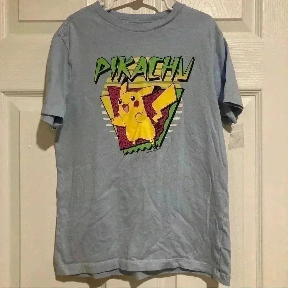 Old Navy Pokémon Pikachu Blue Girls Sz. M-(8) Blouse Top- Used Excellent - Picture 2 of 3